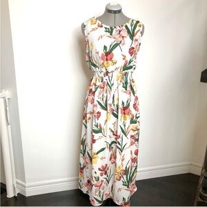 SHEIN Pink and Green Sleeveless Maxi Sundress